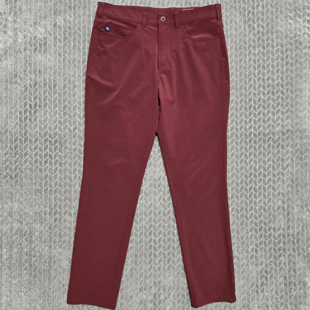 Mizzen + Main Helmsman Slim‎ Fit Performance Chino Pants Burgundy Maroon 31x30